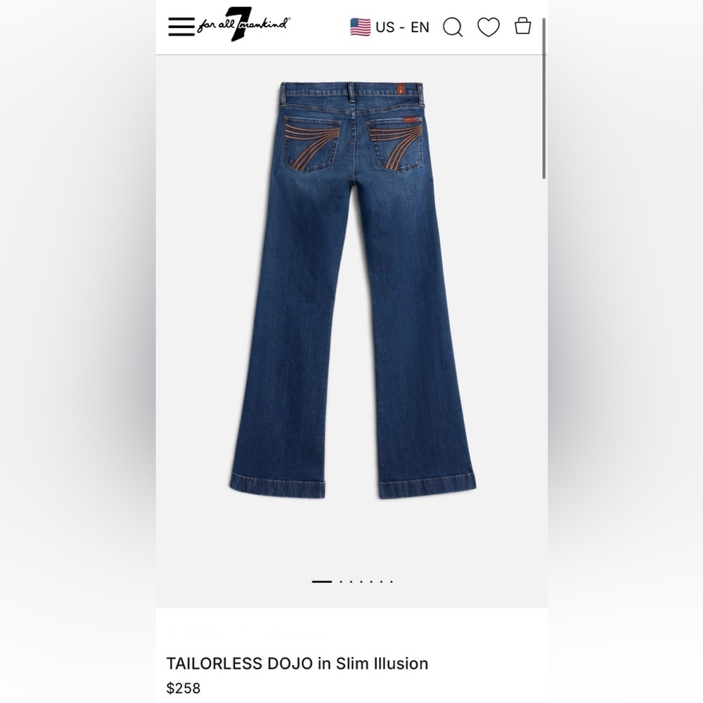 7 For All Mankind Flare Jeans in Dark Blue